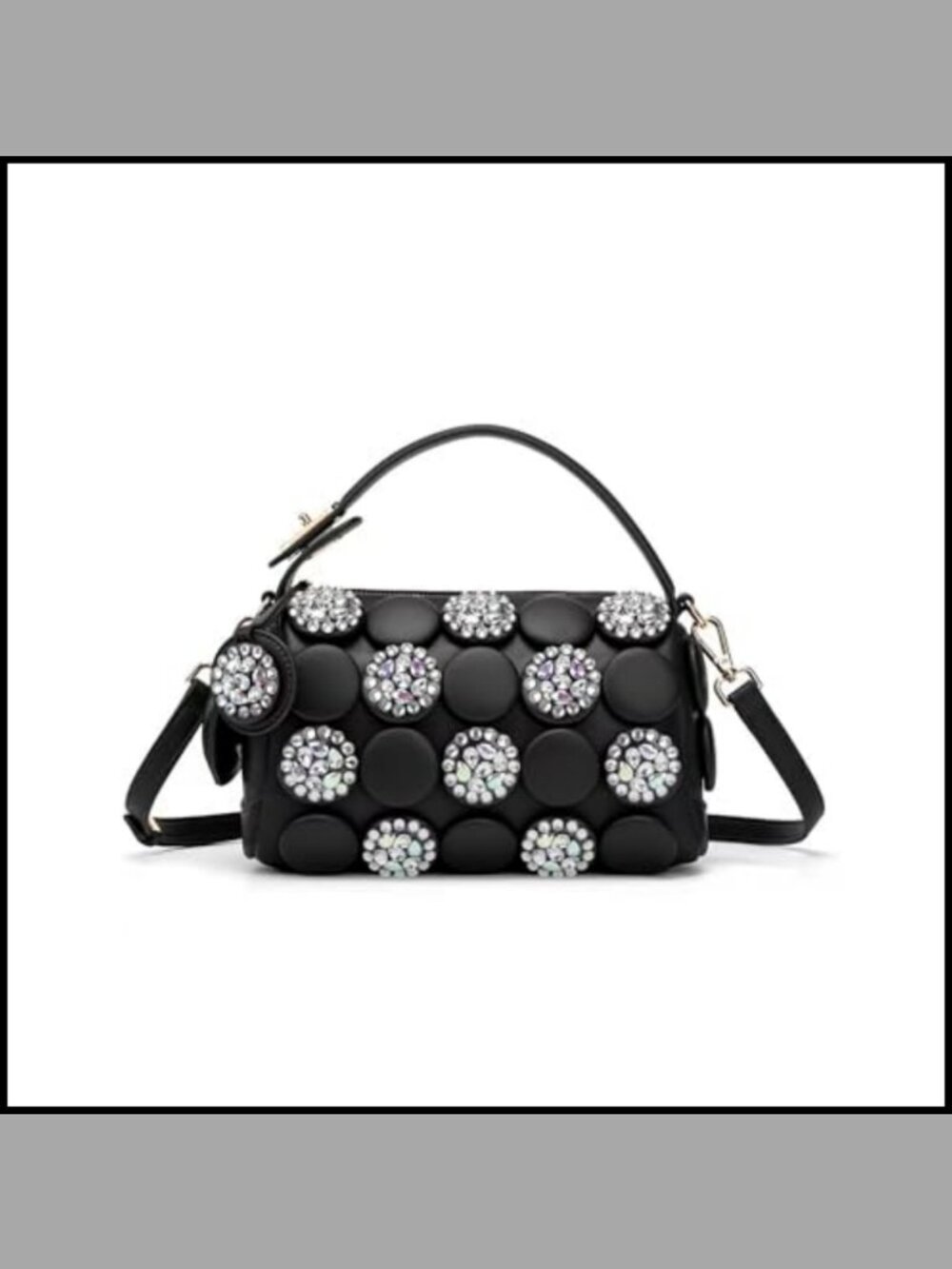 Rhinestone Evening Bag Sparkling Glass Crystal PU Leather Satchel Clutch